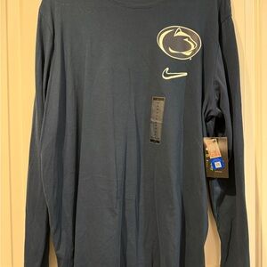 Nike Men's Dark Blue Long Sleeve with White Logo